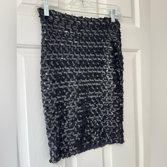 Vintage Black 80s 90s Mini Skirt S Canadian Made - Picture 3 of 15